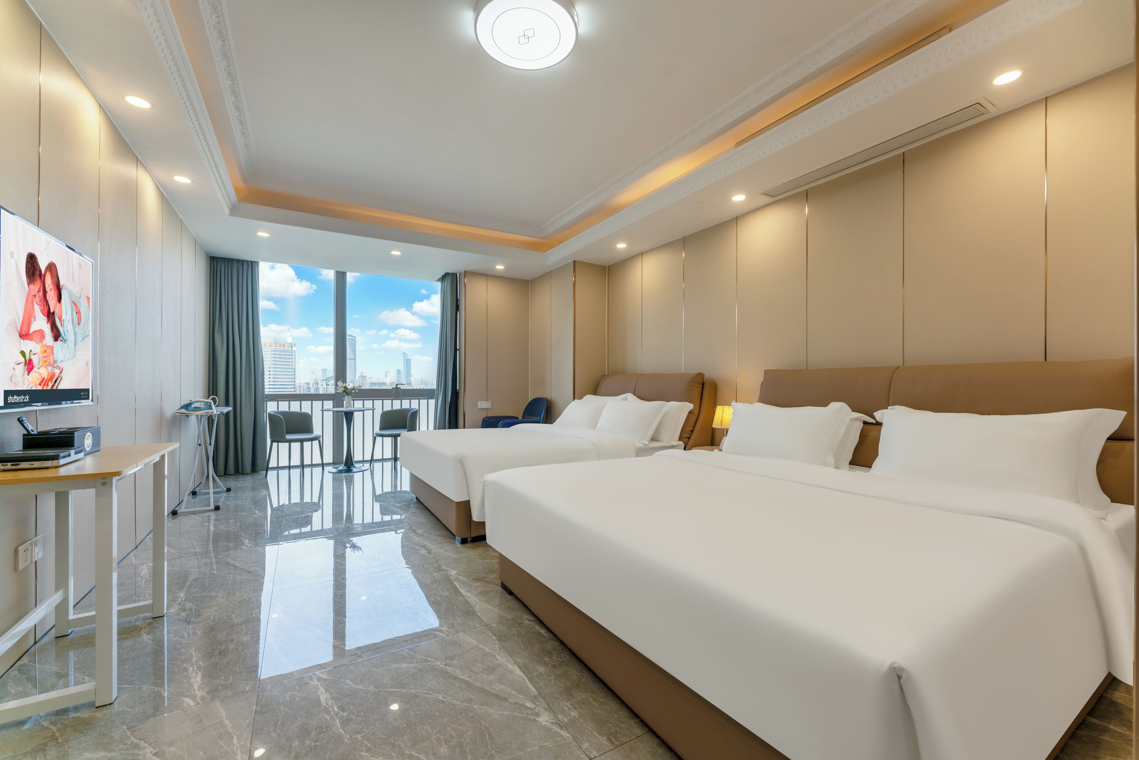 Executive Twin Room, City View | In-room safe, desk, laptop workspace, blackout curtains
