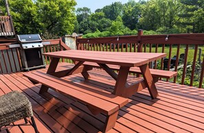 Comfort huis, balkon, uitzicht op tuin | Balkon