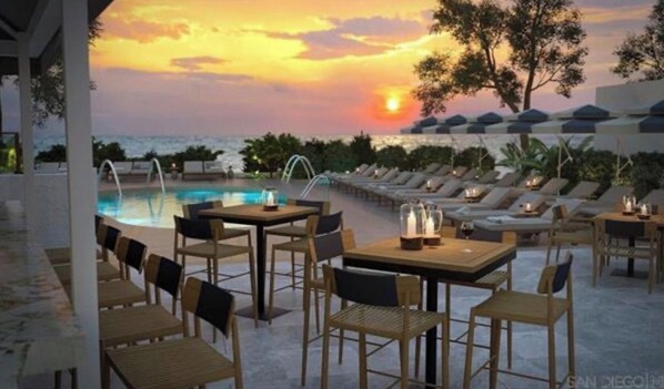 Outdoor pool, a heated pool