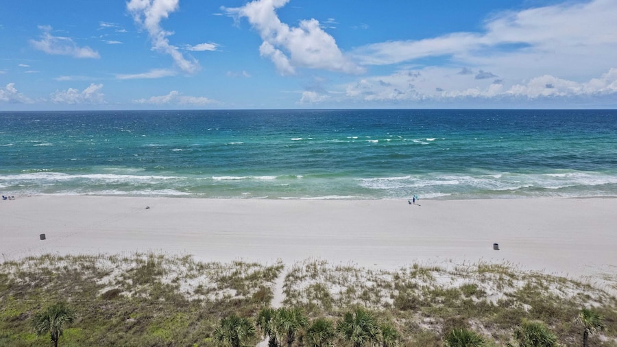 Beachfront Panama City Beach Stay With Gulf Views, Balconies, a King Suite, two Queens, and Twin Nook for 8 Guests The Shores Townhome by Avantstay