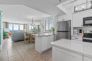 Condo, Multiple Beds, Balcony, Ocean View (Oceania Beach Club 101) | Private kitchen | Coffee/tea maker - Oceania Beach Club (New Smyrna Beach)