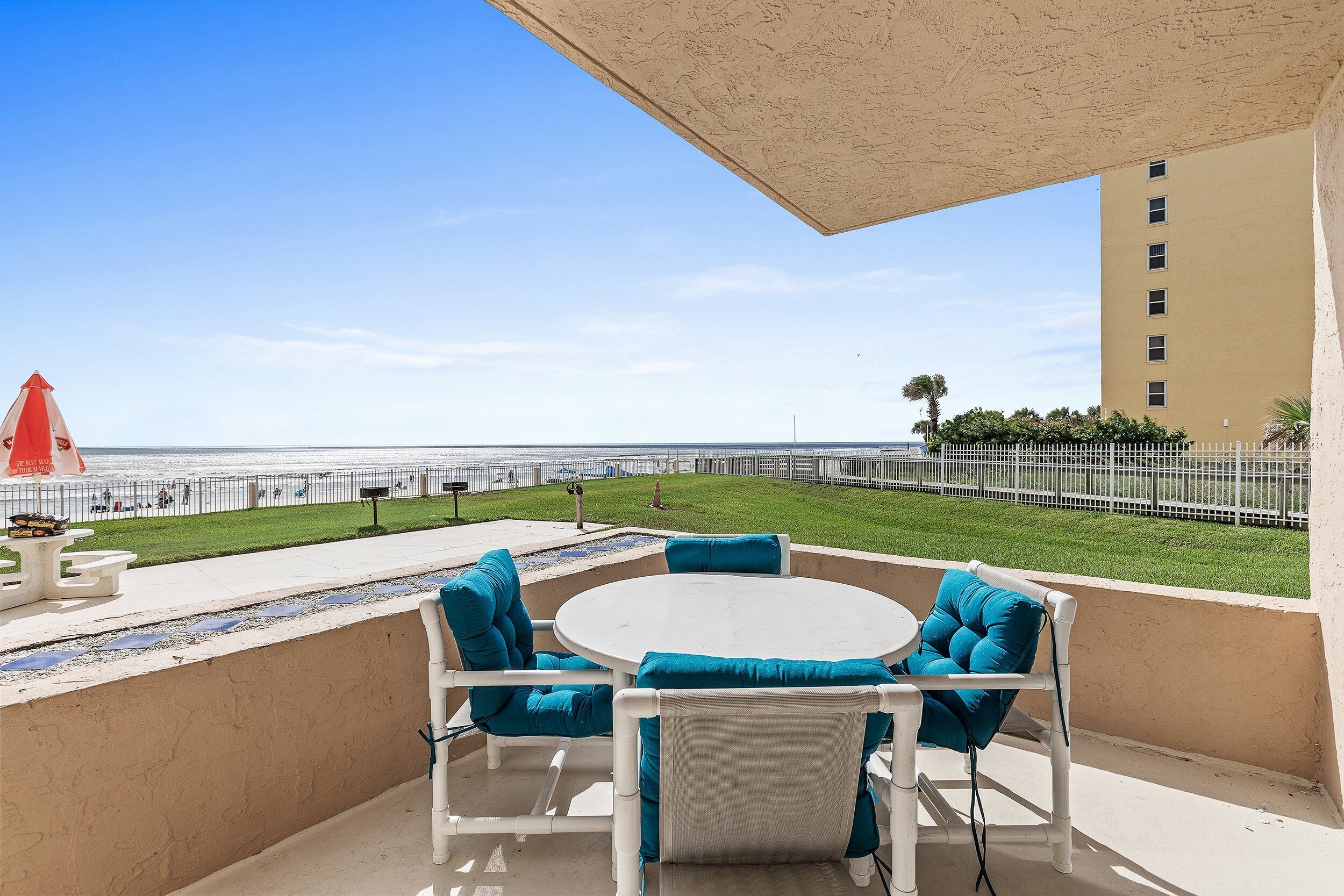 Condo, Multiple Beds, Balcony, Ocean View (Oceania Beach Club 101) | Outdoor dining