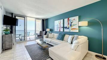 Condo, Multiple Beds, Balcony, Ocean View (Oceania Beach Club 303) | Living area