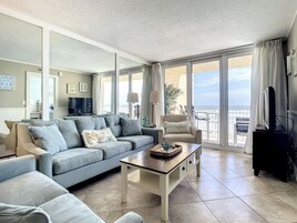 Condo, Multiple Beds, Balcony, Ocean View (Oceania Beach Club 205) | Living area