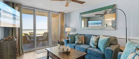 Condo, Multiple Beds, Balcony, Ocean View (Oceania Beach Club 103) | Living area
