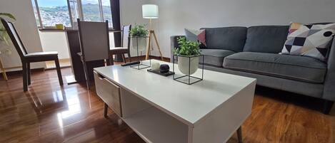 Smart TV, fireplace