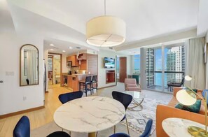 Deluxe Apartment, Bay View | Living area