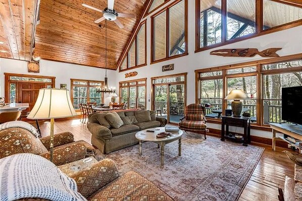 Televisión y chimenea 