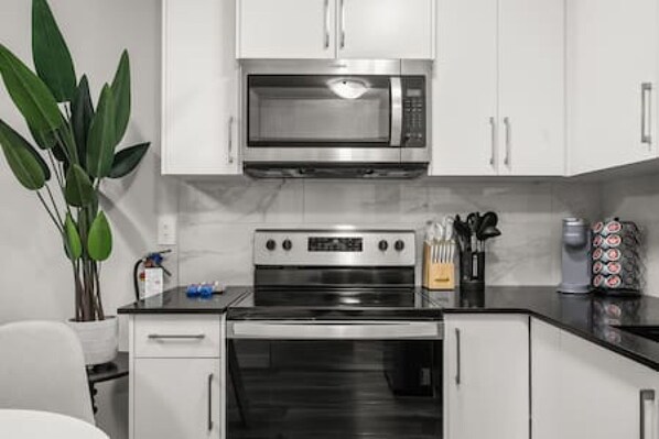 Microwave, oven, stovetop, dishwasher