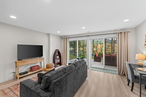 スマートテレビ、暖炉、テレビゲーム、DVD プレーヤー