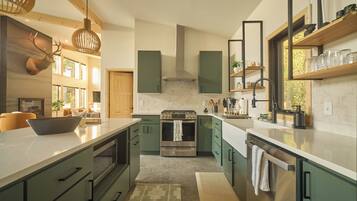 Microwave, oven, stovetop, dishwasher