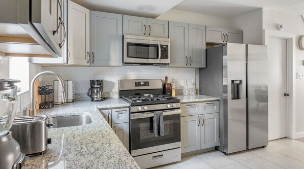 Microwave, oven, stovetop, dishwasher