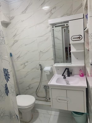 Soap, shampoo, toilet paper