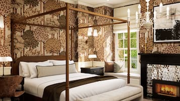 Room, 1 King Bed, Fireplace | Free WiFi, bed sheets