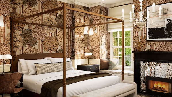 Phòng, 1 giường cỡ king, lò sưởi | Truy cập Internet không dây miễn phí, bộ trải giường