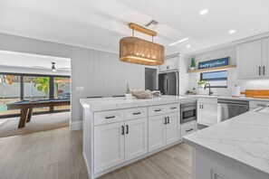 Fridge, microwave, oven, stovetop - New Listing! Naples Escape- Heated Pool, Walk to the Beach! (Naples)