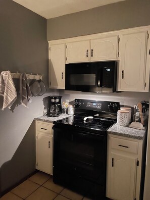 Microwave, oven, stovetop, dishwasher