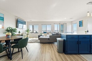 Deluxe Suite, Ocean View, Beachfront | Individually furnished, desk, laptop workspace, free WiFi