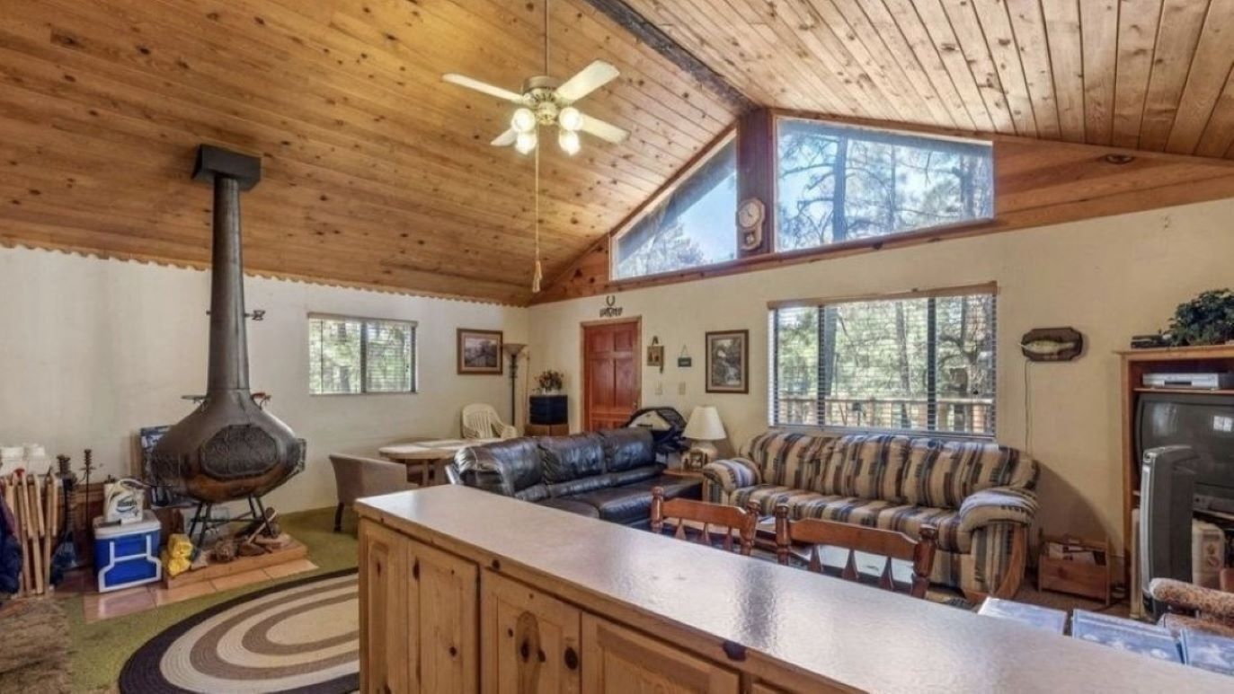 Televisión y chimenea 