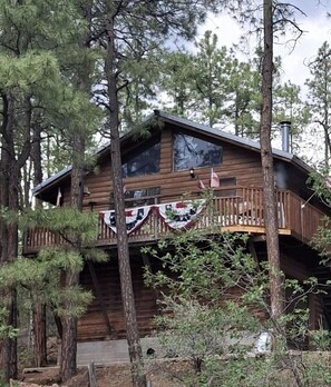 Exterior - A  centrally located secluded mountainside log cabin w/ panoramic valley views. (Show Low)
