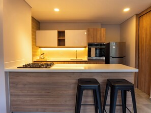 Full-size fridge, microwave, oven, stovetop - Tower 99 (Medellín)
