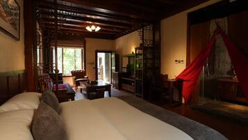 Desk, laptop workspace, blackout curtains, soundproofing