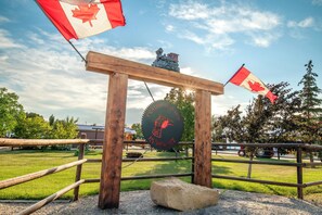 Front of property – evening/night - Cozy Safari Tent at Prairie Junction  (Stettler)