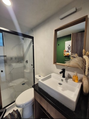 Towels, soap, toilet paper