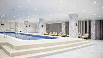 Indoor pool, open 6:00 AM to 10:00 PM, free cabanas