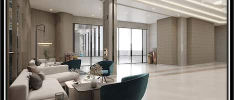 Coin salon dans le hall