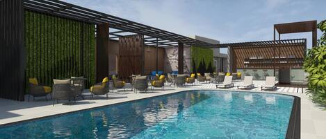 室外泳池;泳池傘