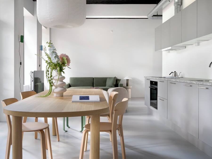 Design Apartment, Courtyard View | Private kitchen | Fridge, oven, stovetop, dishwasher