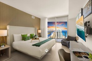 1 bedroom, desk, iron/ironing board, travel crib - Stunning 1BR Apt With Ocean View Balcony (Hollywood)