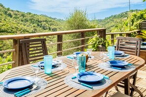 Outdoor dining - Provençal Cottage with 3 Bedrooms, Private Pool and Spa, Very Quiet and Natural (Colomars)