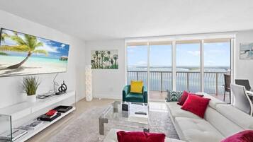 Apartment, 3 Bedrooms, Patio | Living area | Smart TV