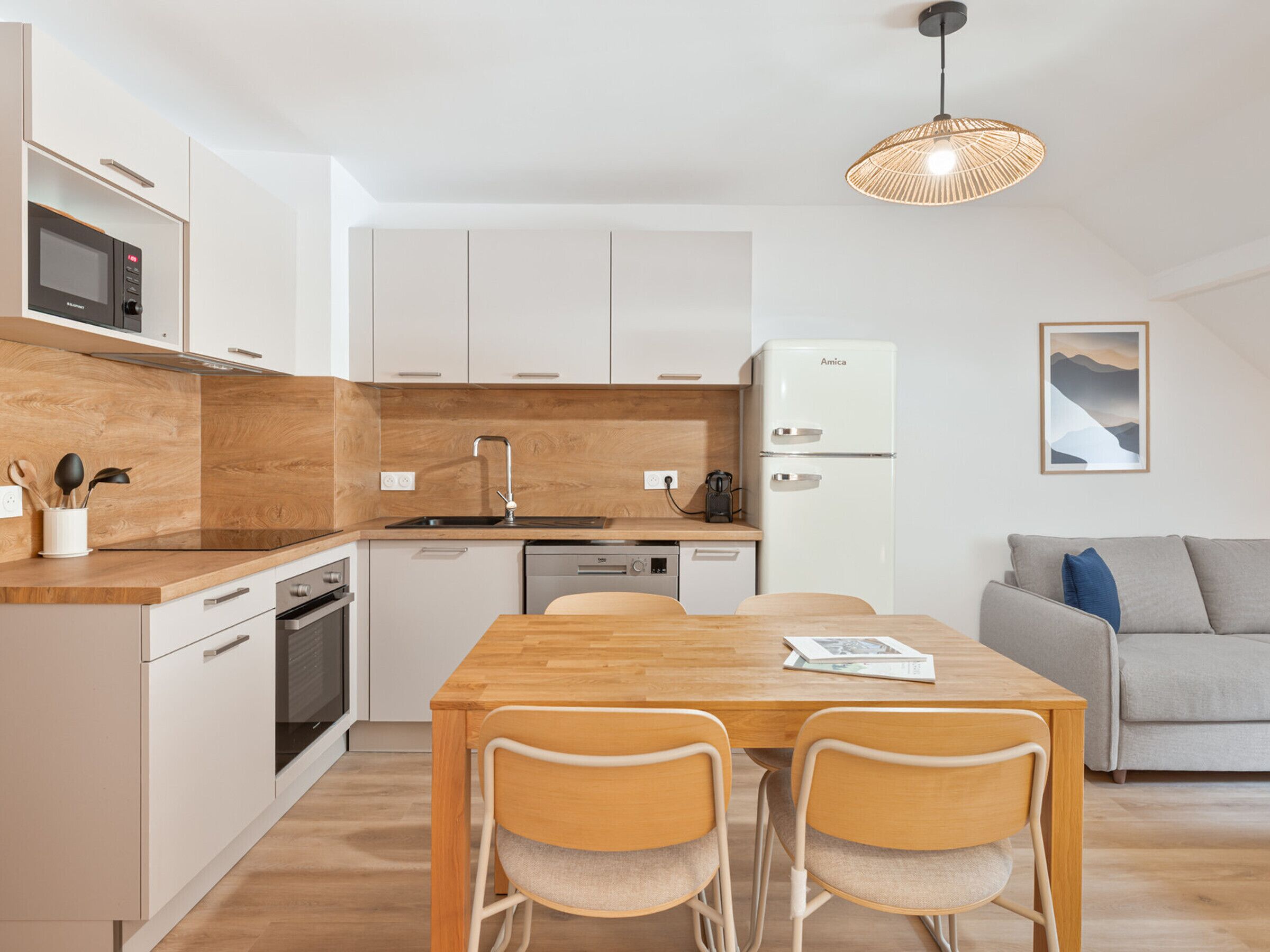 Fridge, oven, stovetop, dishwasher