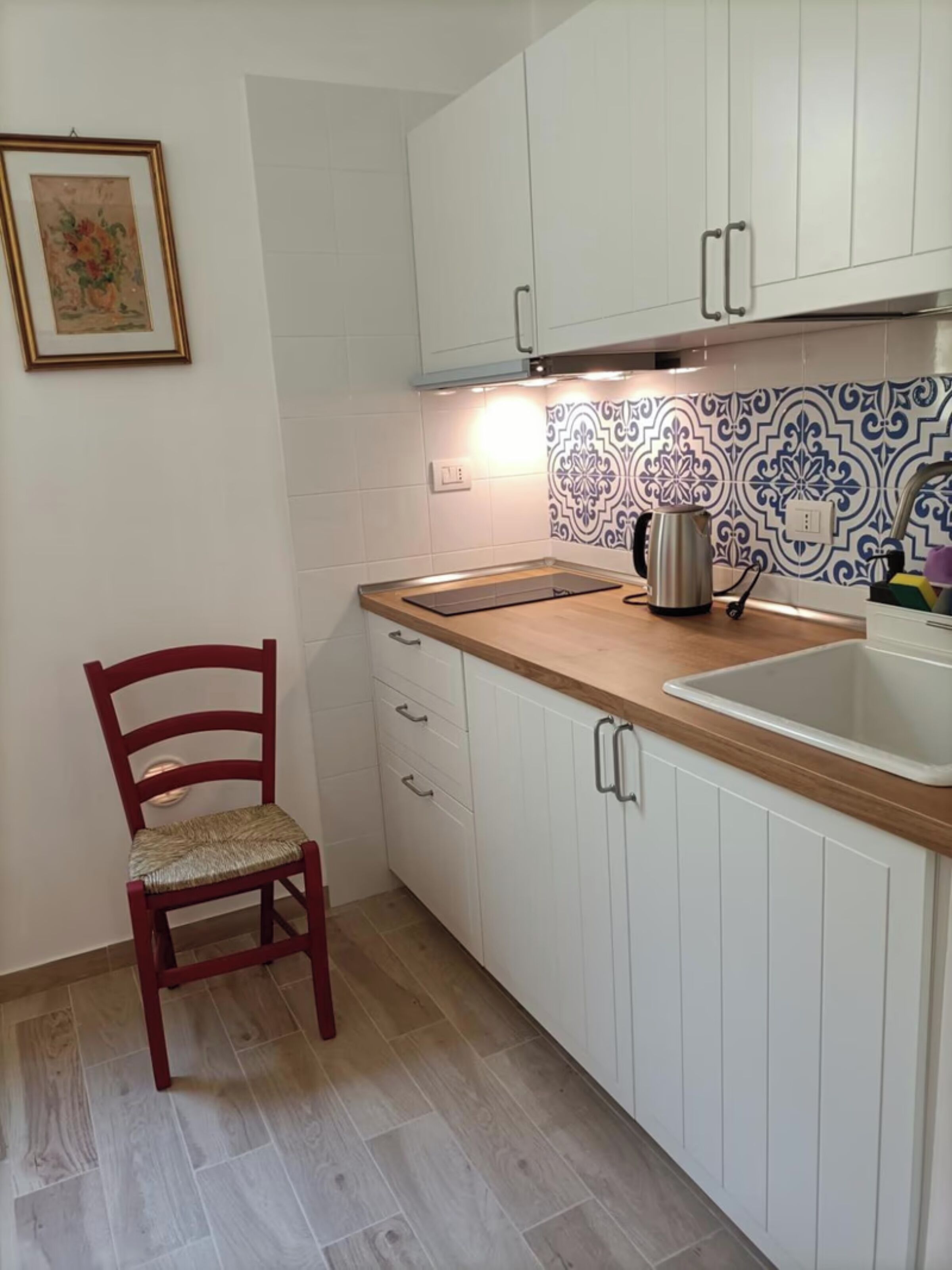 Fridge, coffee/tea maker, cookware/dishes/utensils