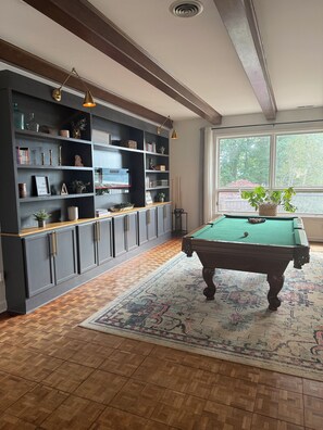 Games room - Lakefront home in Radford with private dock, large deck, and great views (Radford)