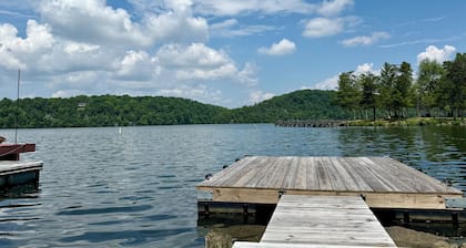 Lakefront home in Radford with private dock, large deck, and great views