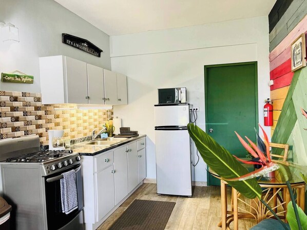 Kühlschrank, Mikrowelle, Ofen, Herdplatte
