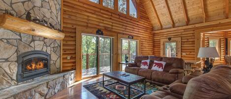 Smart TV, fireplace, video games, foosball