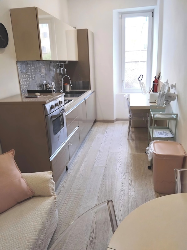 Fridge, oven, stovetop, dishwasher