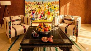 Luxury Suite, Mountain View | Minibar, in-room safe, individually decorated, individually furnished