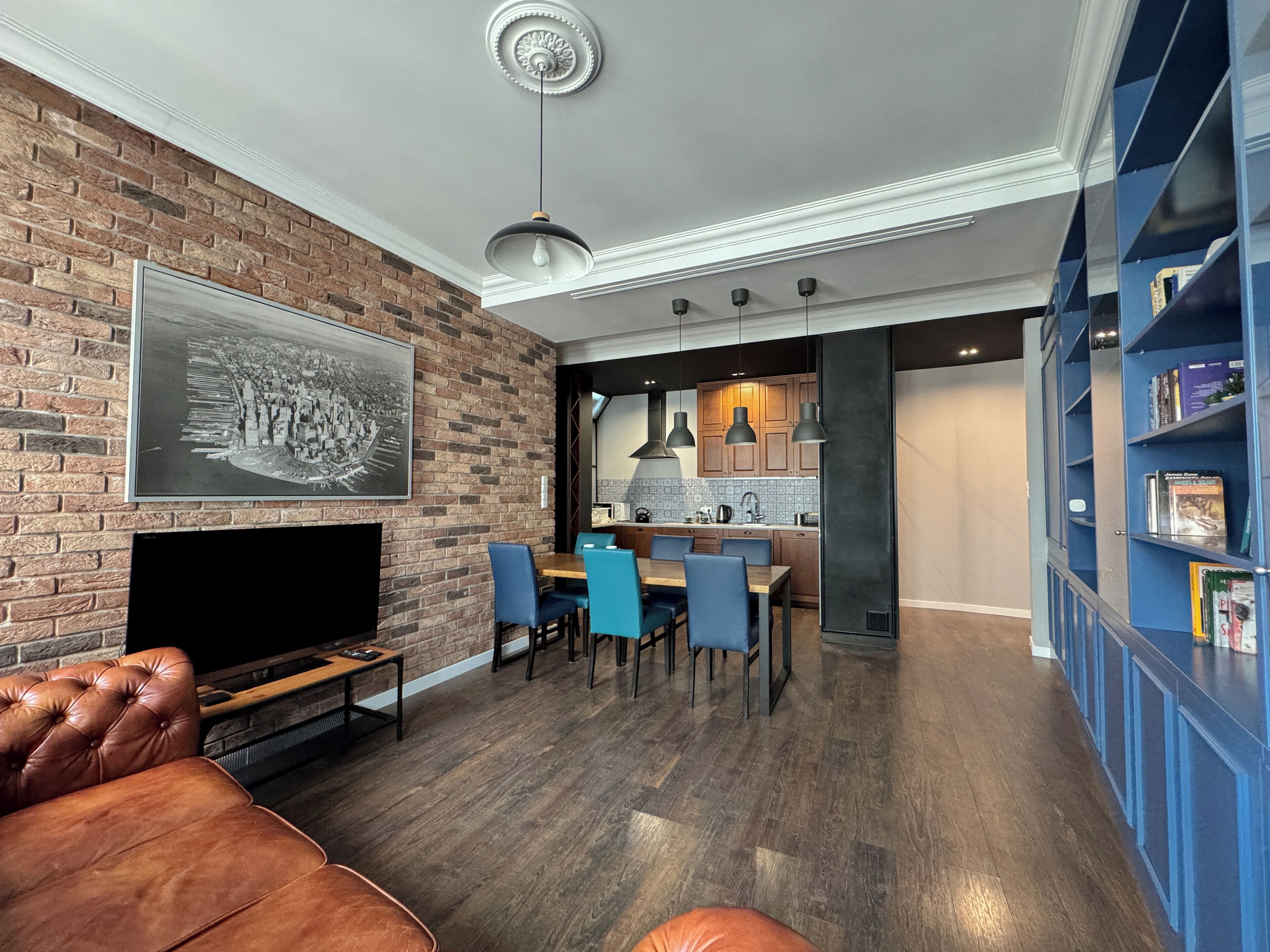 舒适公寓, 城市景观 | 客厅 | 智能电视