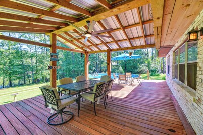 Pool & Deck: Pond-view Getaway in Newnan!