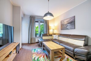 Classic Apartment, Balcony | Living room | Smart TV