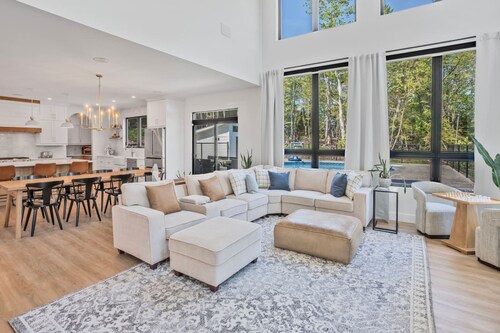 Lakefront Luxury Retreat w Heated Pool Arcade