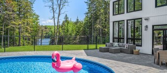 Lakefront Luxury Retreat w Heated Pool Arcade