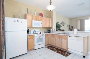 Microwave, oven, stovetop, dishwasher