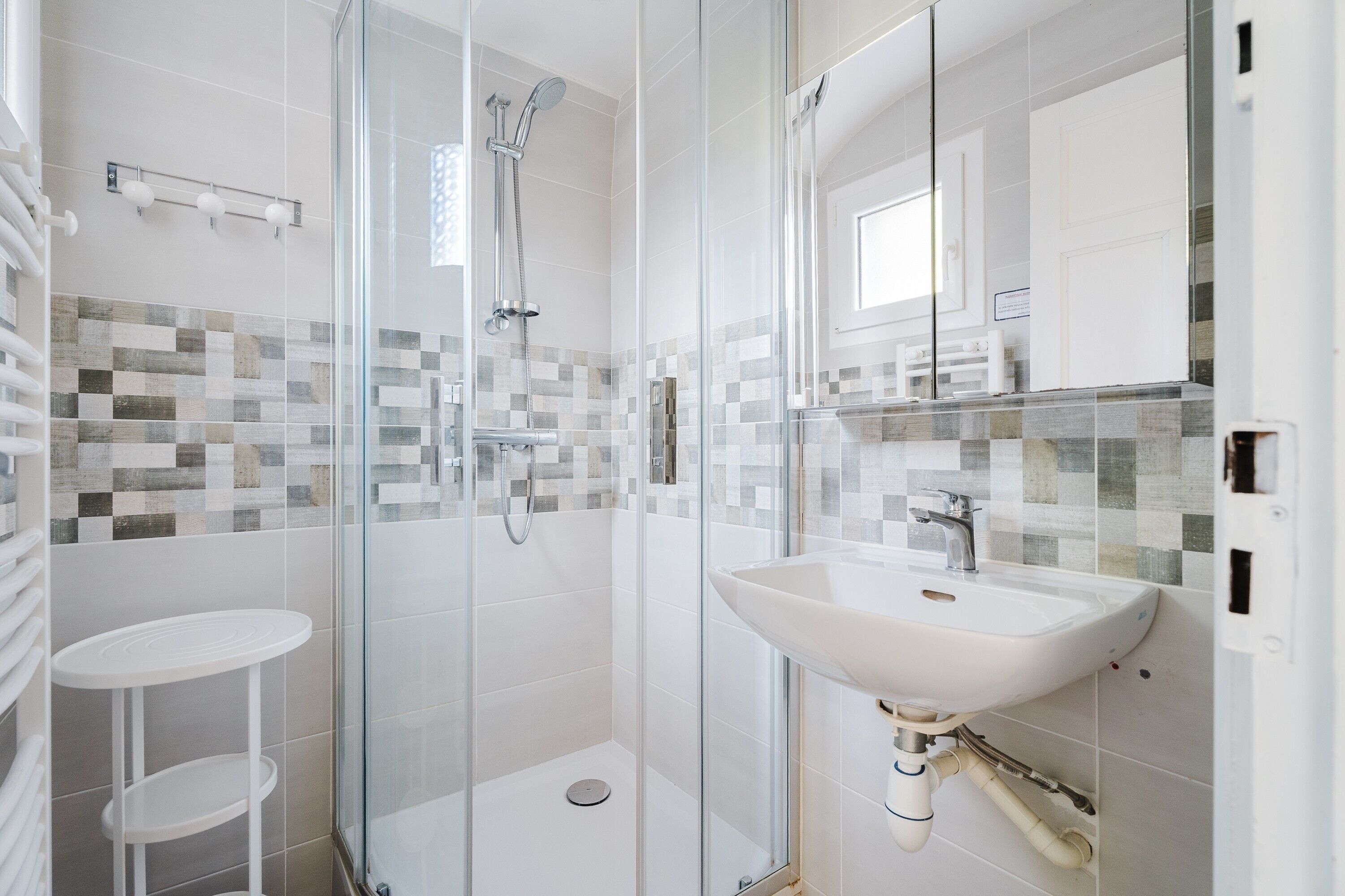 Shower, hair dryer